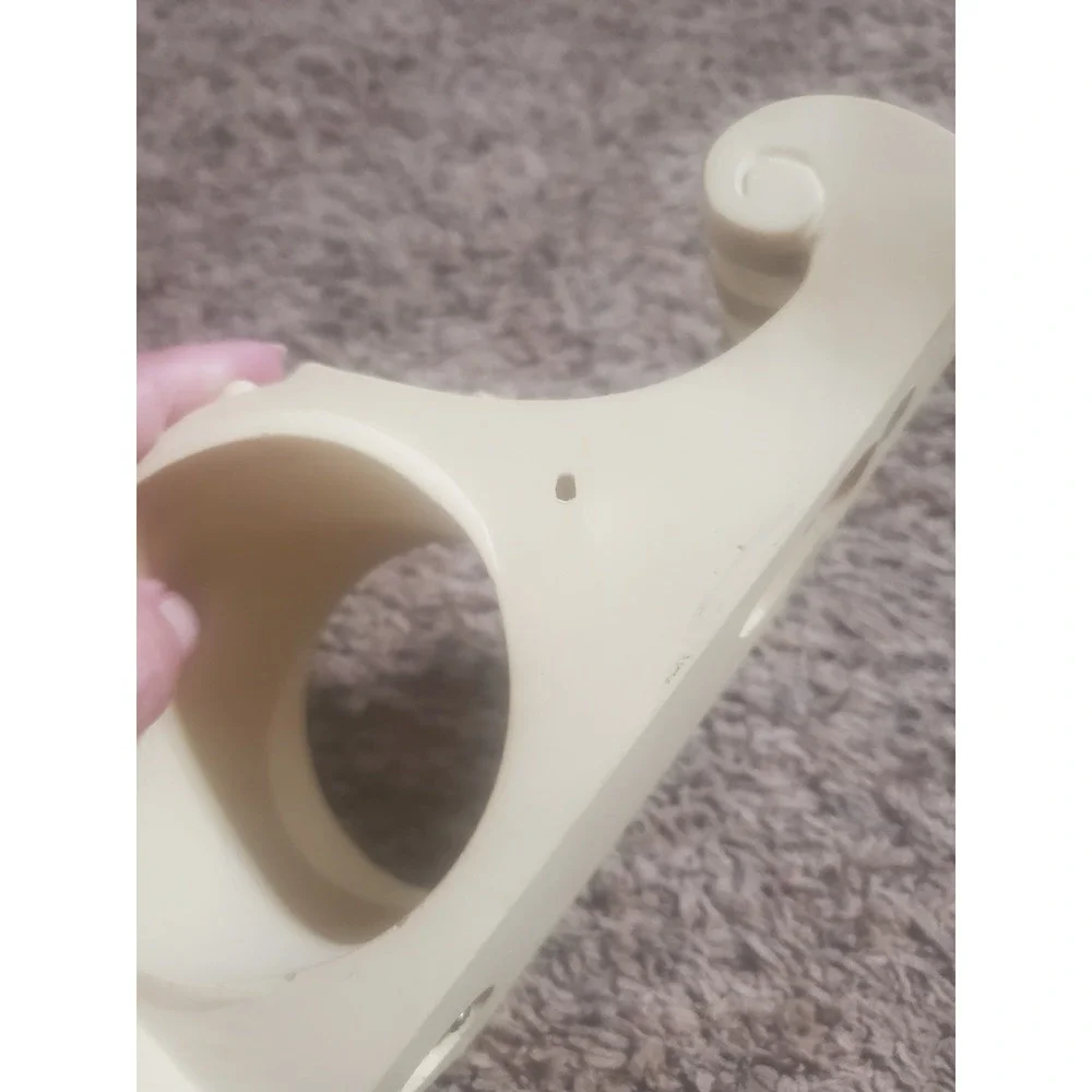 Vintage Style‎ Acanthus Leaf Curtain Rod Bracket Pair Cream Italian Tuscan READ